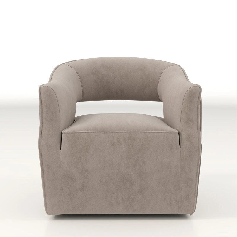 Modern Velvet 360° Swivel Open-Back Accent Chair