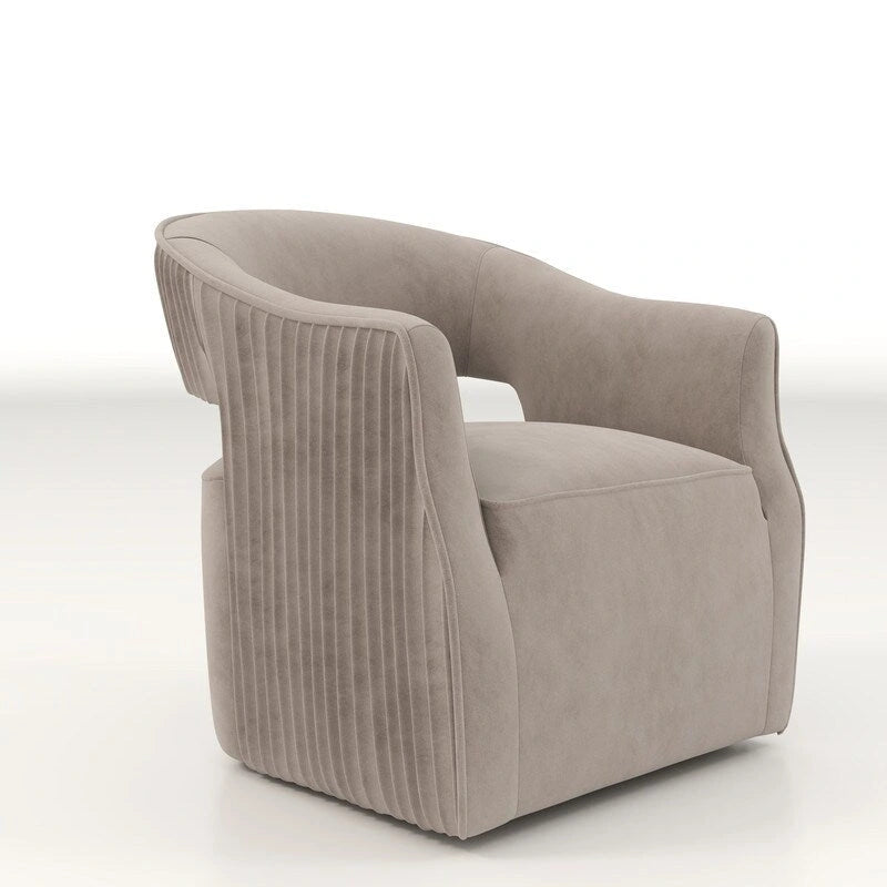 Modern Velvet 360° Swivel Open-Back Accent Chair