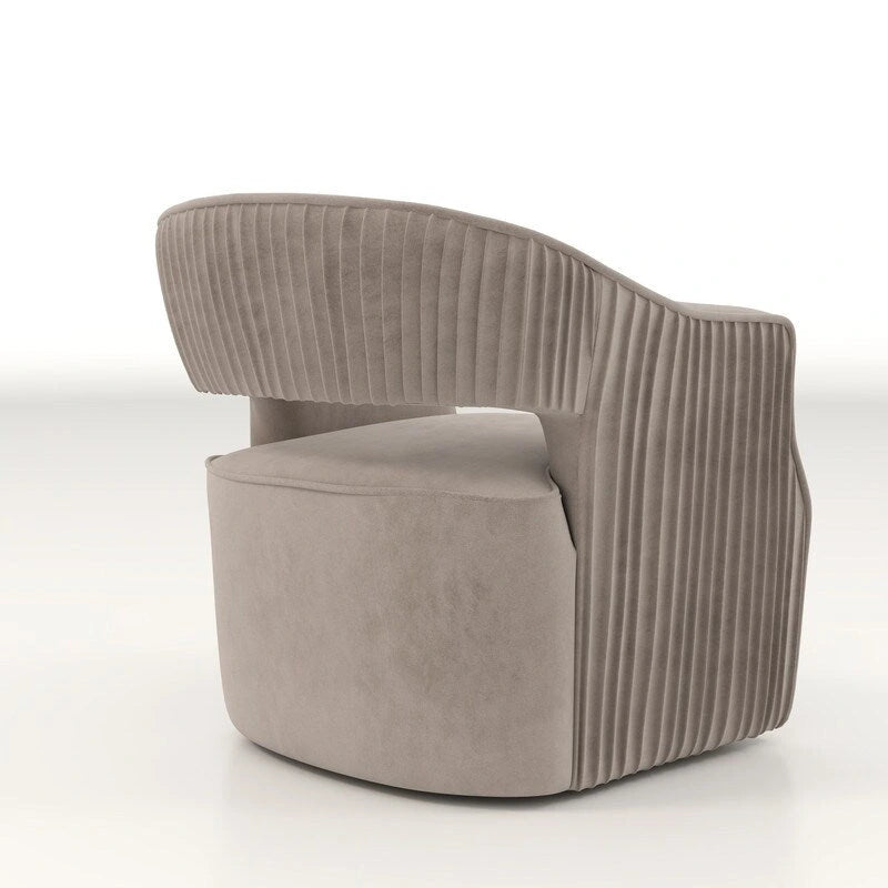 Modern Velvet 360° Swivel Open-Back Accent Chair