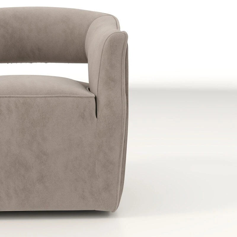 Modern Velvet 360° Swivel Open-Back Accent Chair