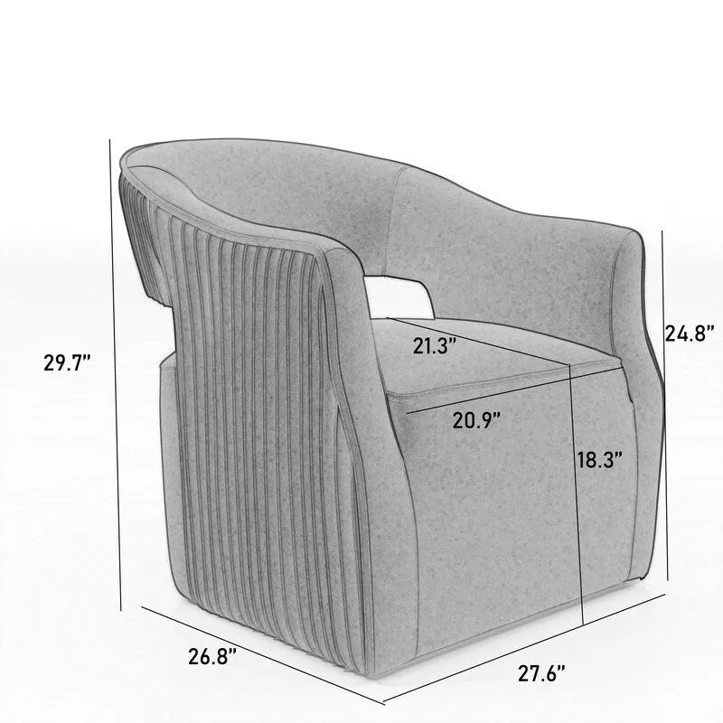 Modern Velvet 360° Swivel Open-Back Accent Chair
