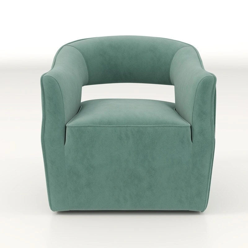 Modern Velvet 360° Swivel Open-Back Accent Chair
