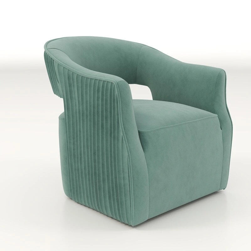 Modern Velvet 360° Swivel Open-Back Accent Chair