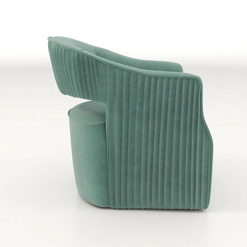 Modern Velvet 360° Swivel Open-Back Accent Chair