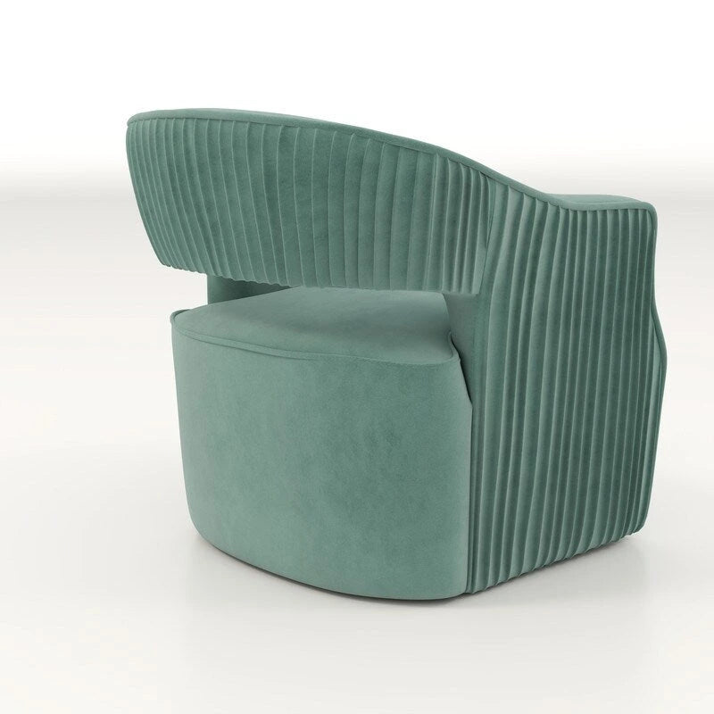 Modern Velvet 360° Swivel Open-Back Accent Chair