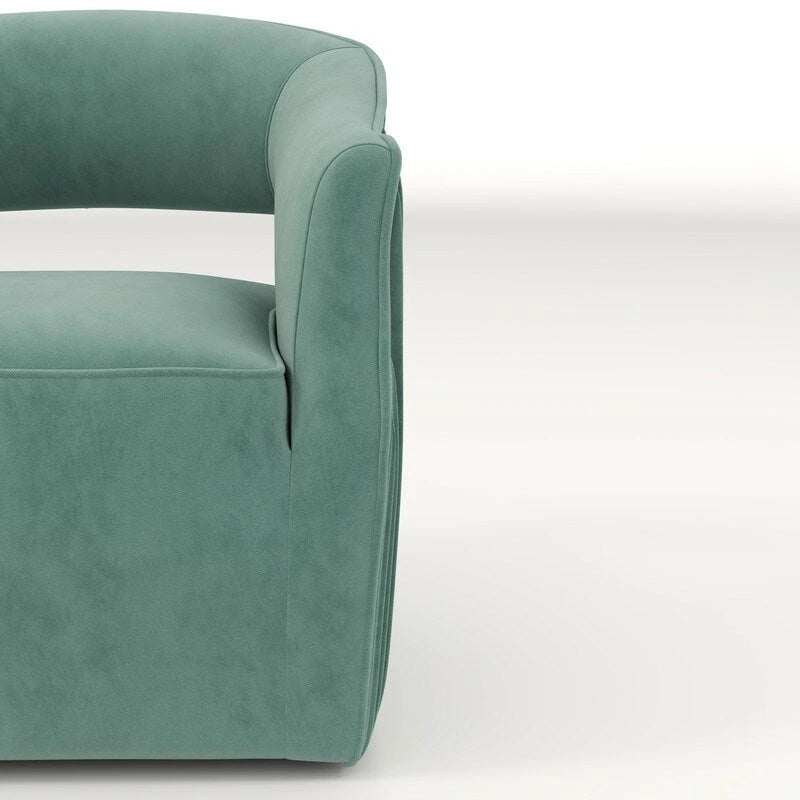 Modern Velvet 360° Swivel Open-Back Accent Chair