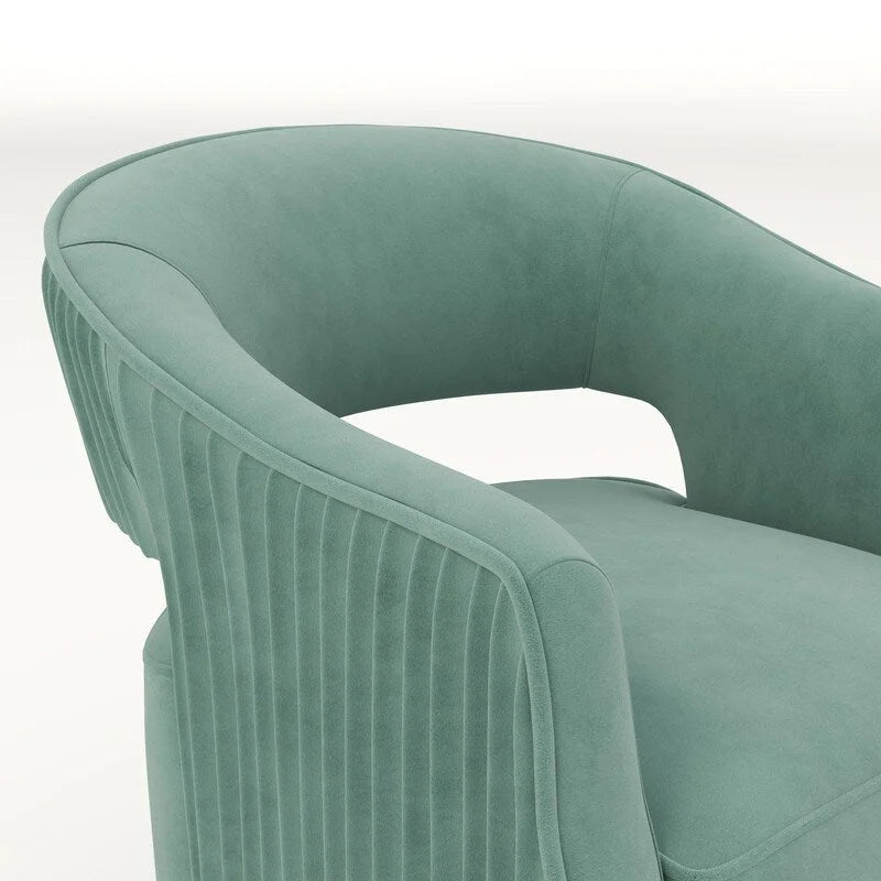 Modern Velvet 360° Swivel Open-Back Accent Chair