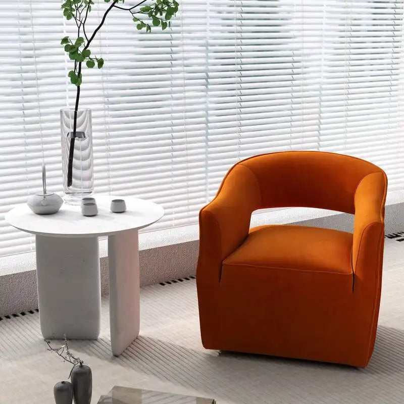 Modern Velvet 360° Swivel Open-Back Accent Chair