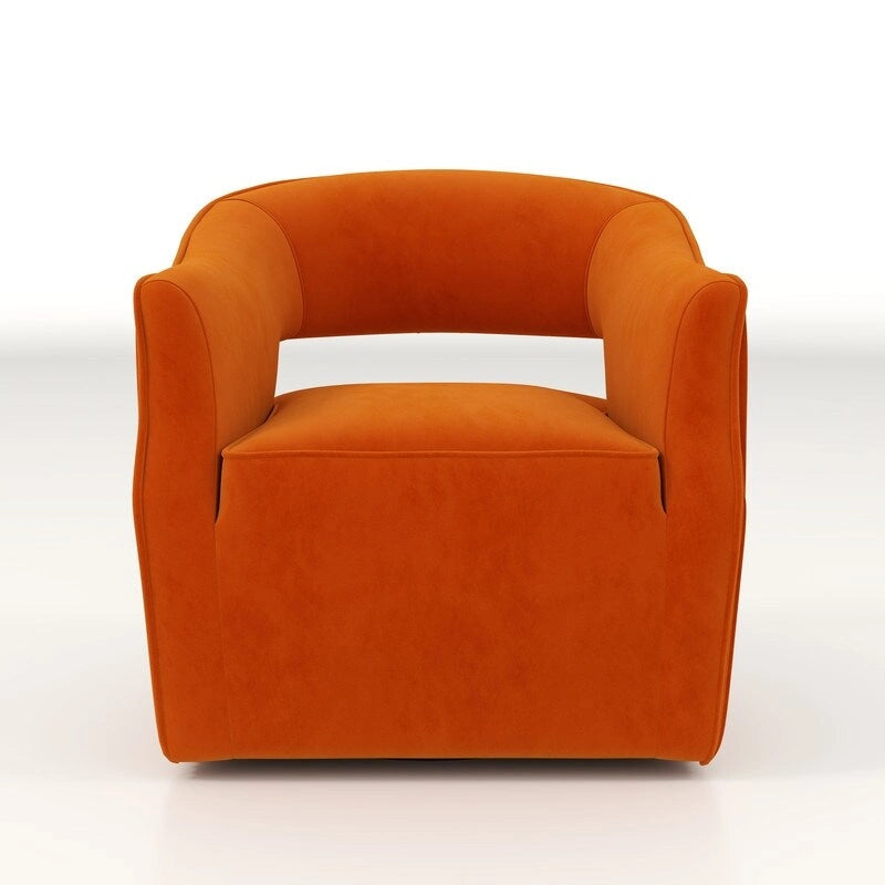 Modern Velvet 360° Swivel Open-Back Accent Chair