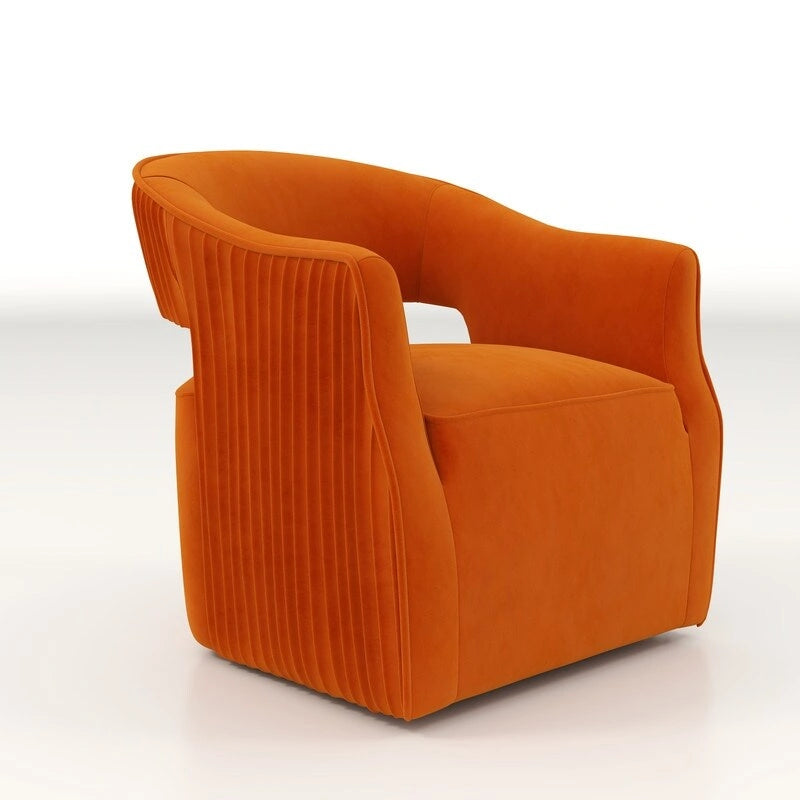 Modern Velvet 360° Swivel Open-Back Accent Chair