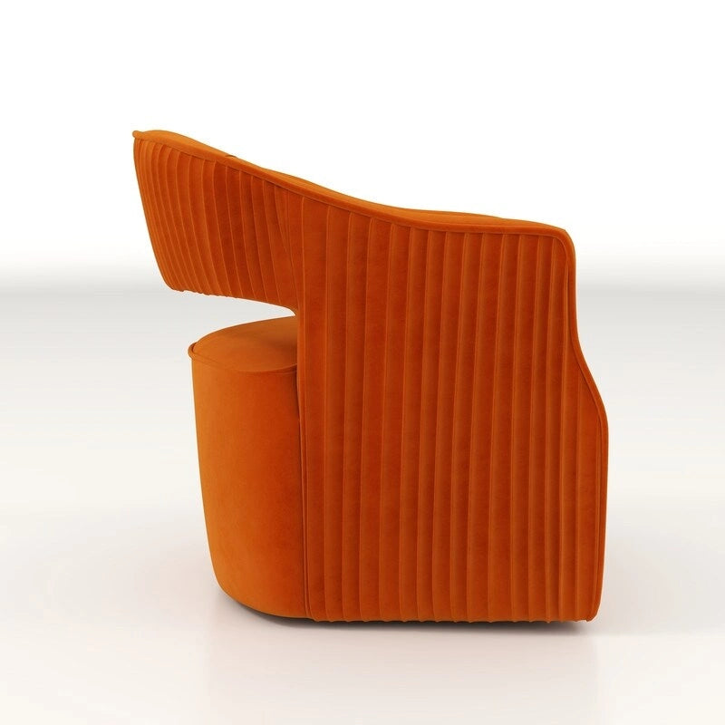 Modern Velvet 360° Swivel Open-Back Accent Chair