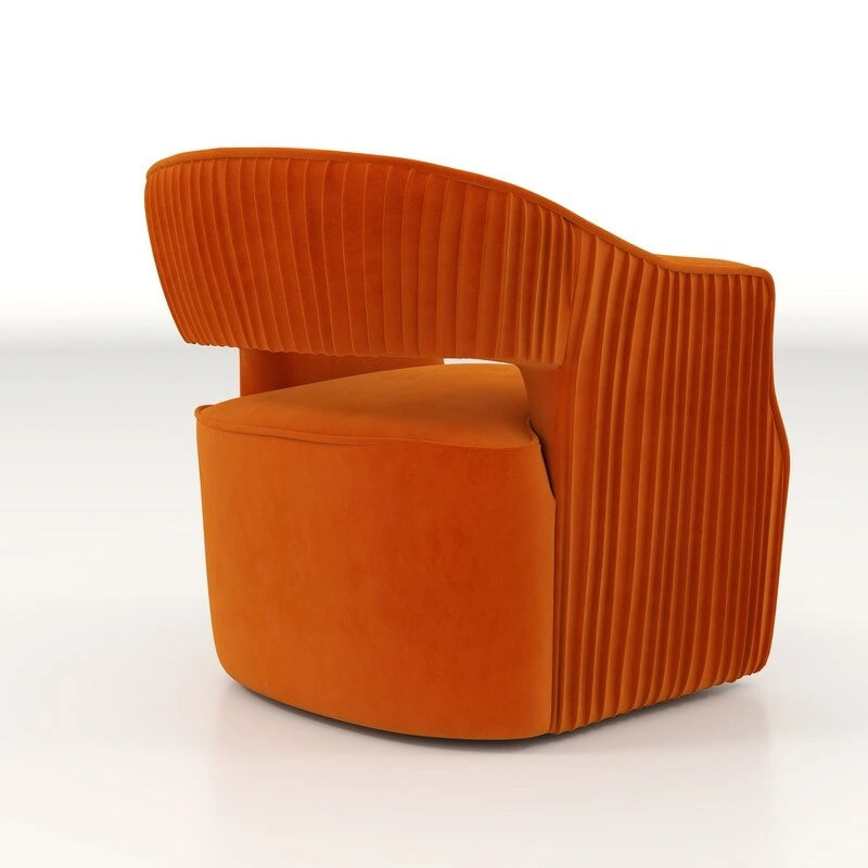 Modern Velvet 360° Swivel Open-Back Accent Chair