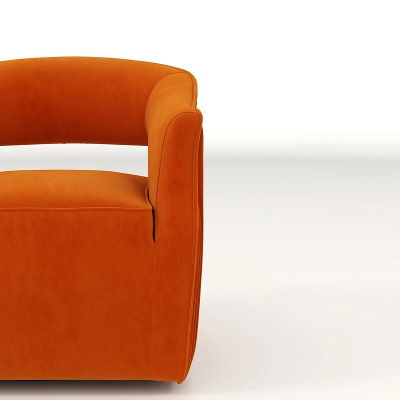 Modern Velvet 360° Swivel Open-Back Accent Chair