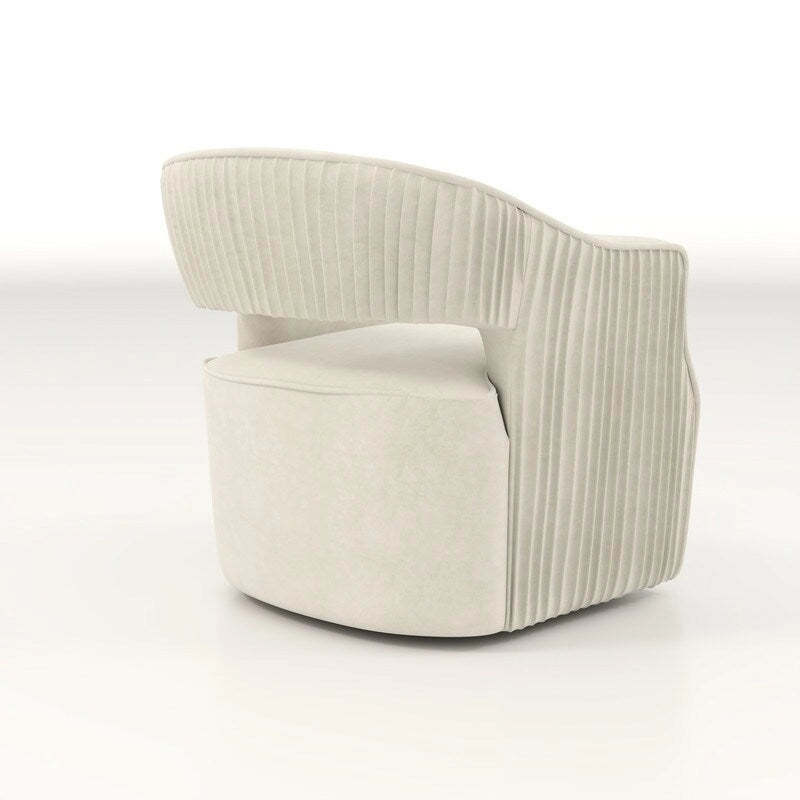Modern Velvet 360° Swivel Open-Back Accent Chair