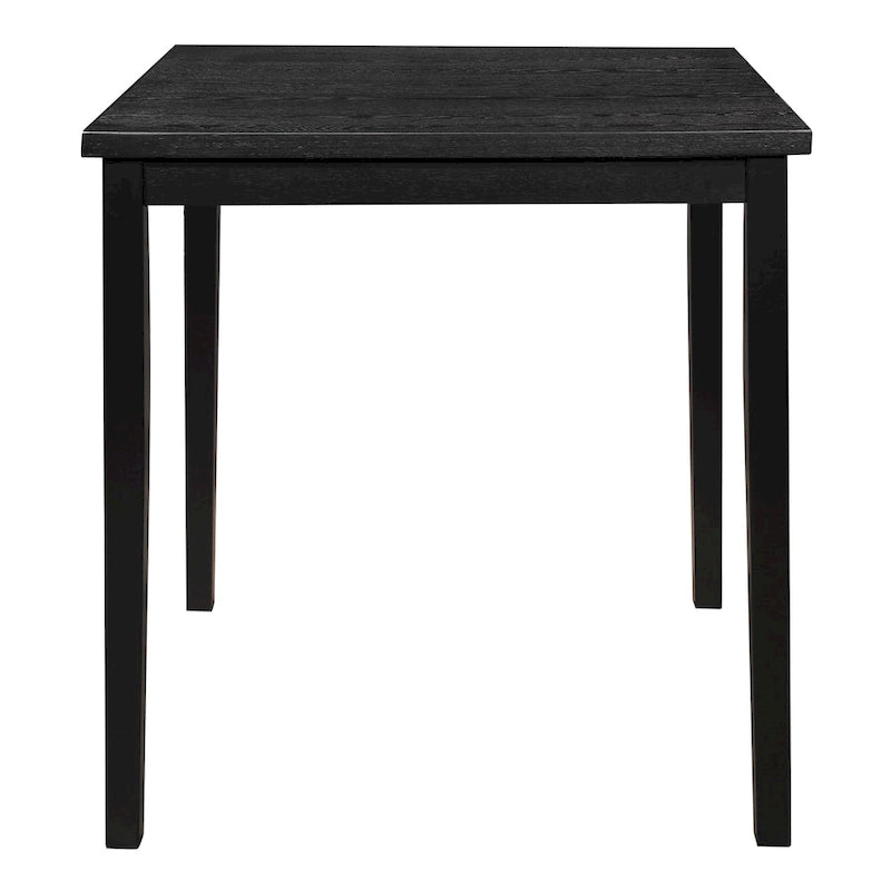 36 Inch Counter Height Table, 4 Seater Square Top, Black Solid Wood