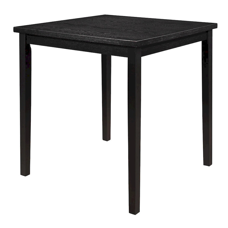 36 Inch Counter Height Table, 4 Seater Square Top, Black Solid Wood