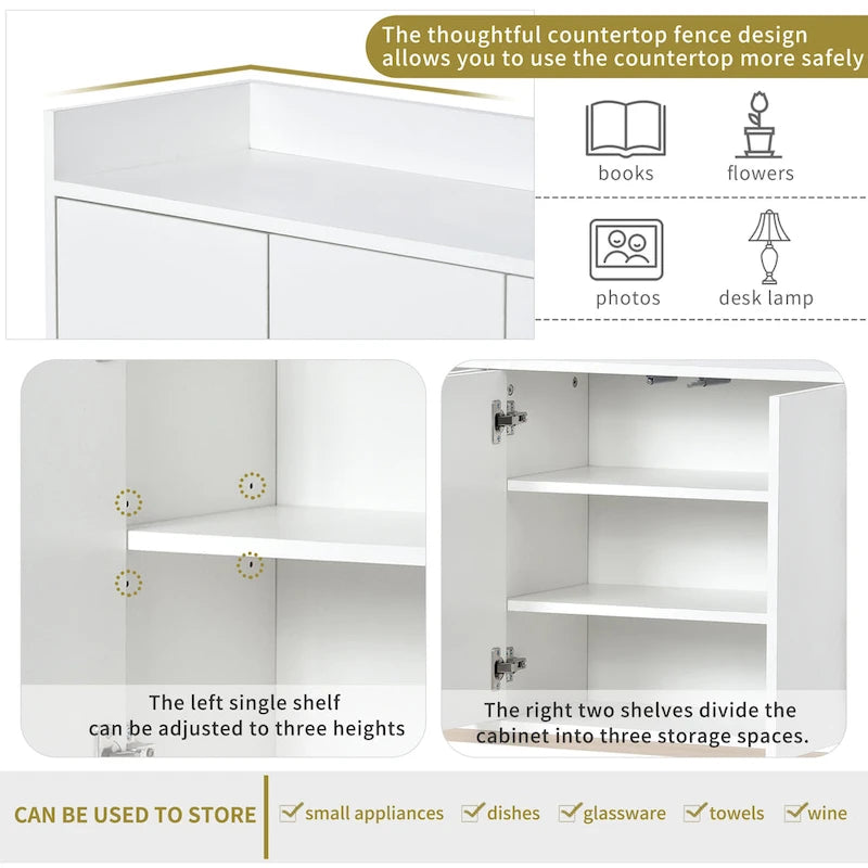 Modern Sideboard Elegant Buffet Cabinet with Large Storage Space