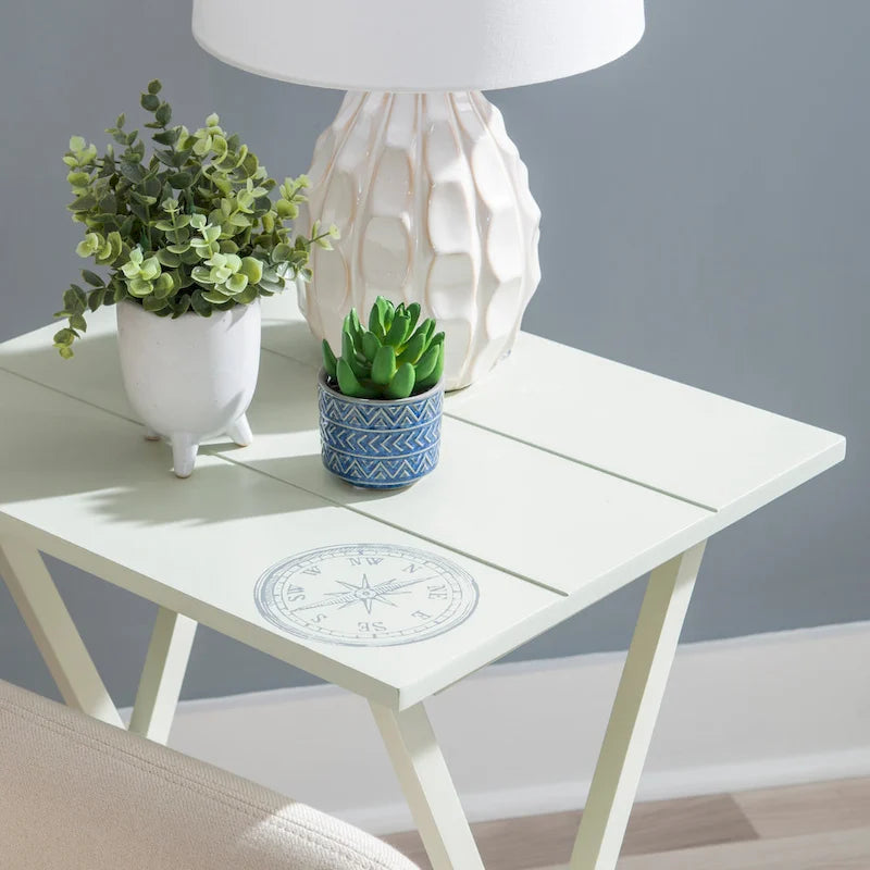 Light Grey Solid Wood Folding TV Tray Table