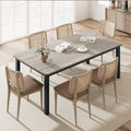 Industrial Dining Table for 6–8 People, Brown and Black
