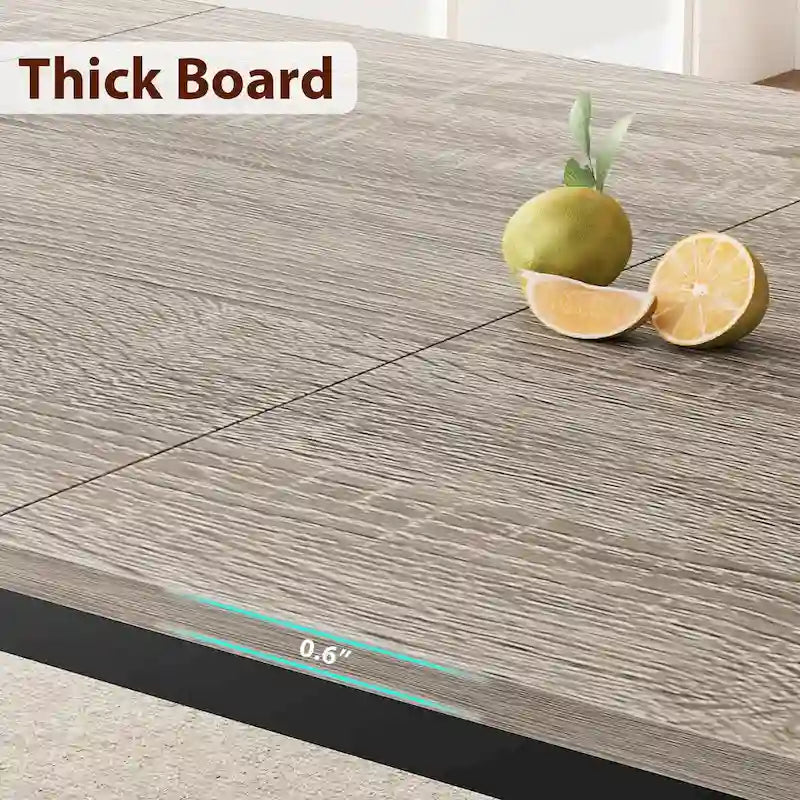 Industrial Dining Table for 6–8 People, Brown and Black