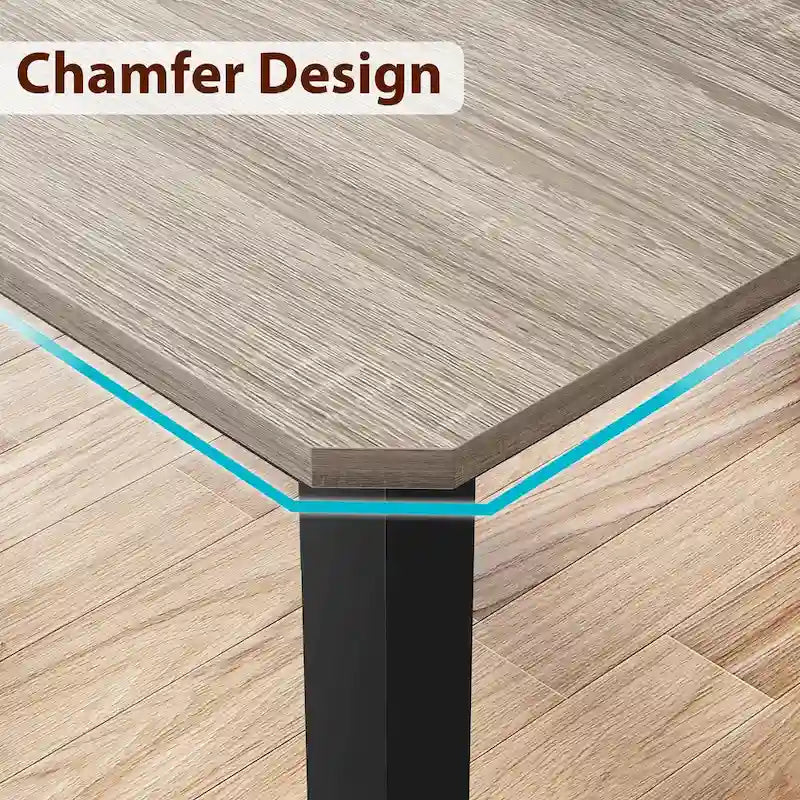 Industrial Dining Table for 6–8 People, Brown and Black