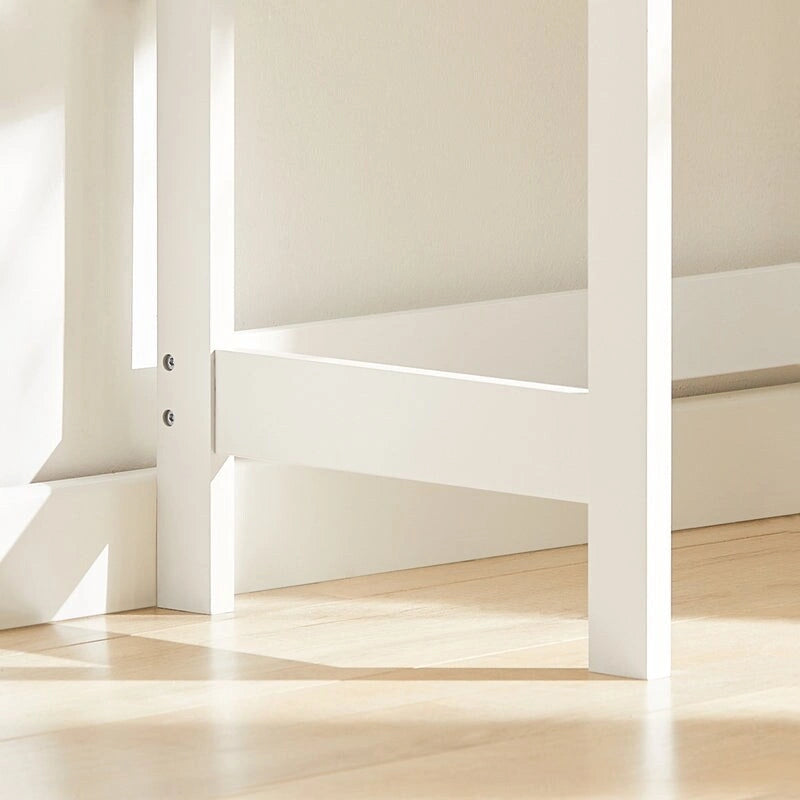 White Computer Desk with Drawer and Hooks, Compact Writing Desk for Children and Teenagers