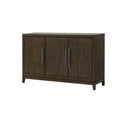 56-Inch Sideboard Buffet Cabinet with 3 Doors and Metal Handles, Brown