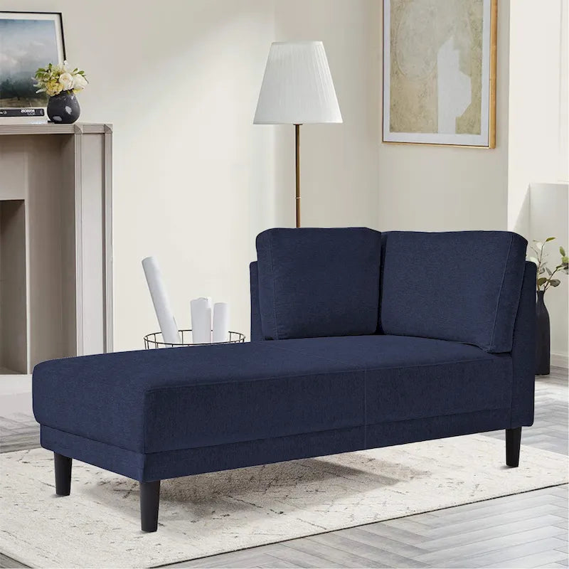 Linen Upholstered Chaise Lounge Chair