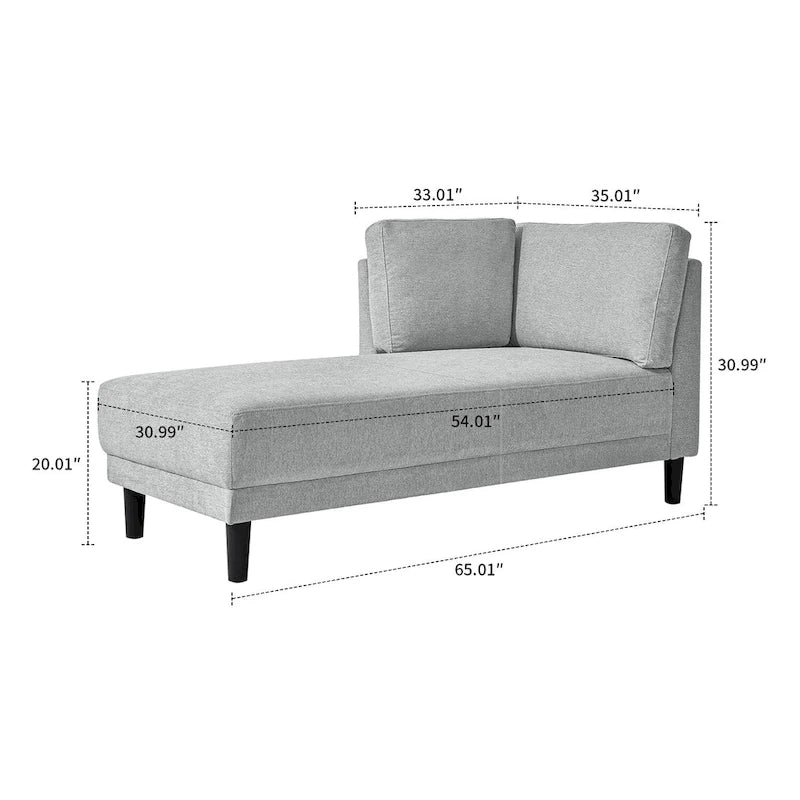 Linen Upholstered Chaise Lounge Chair