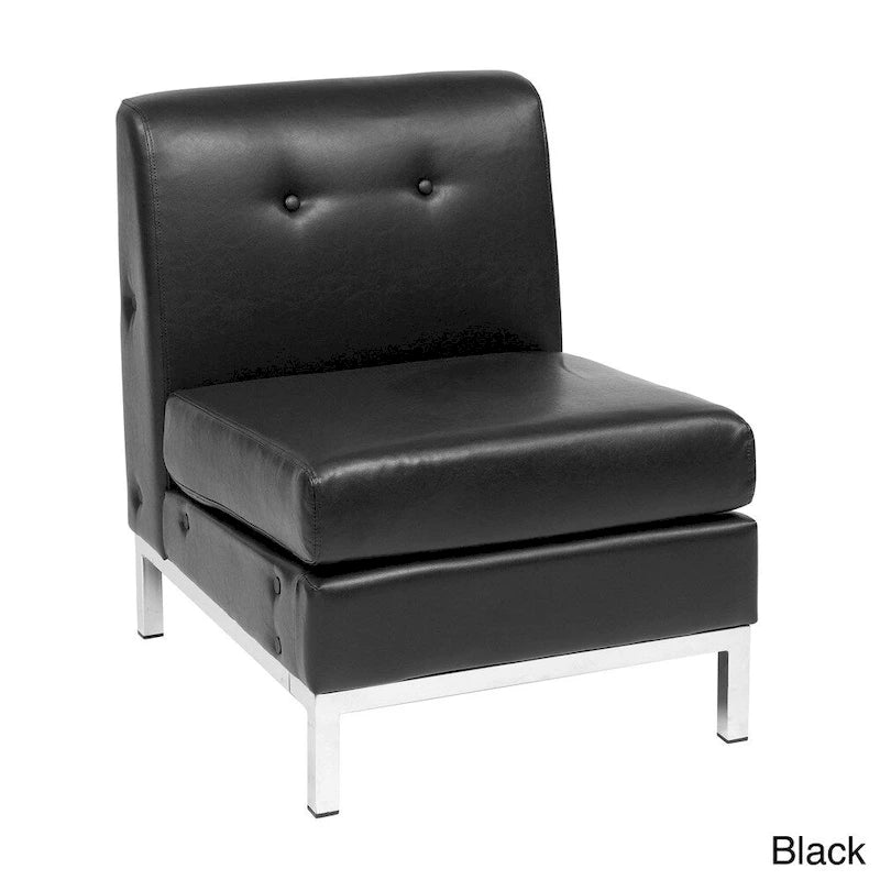 Faux Leather Armless Chair