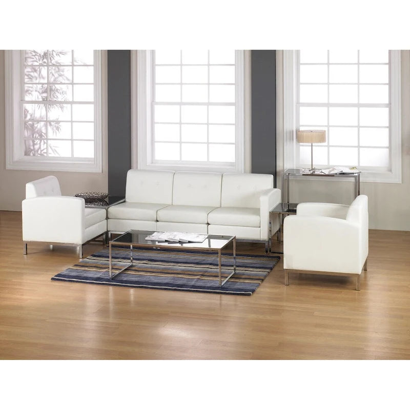 Faux Leather Armless Chair