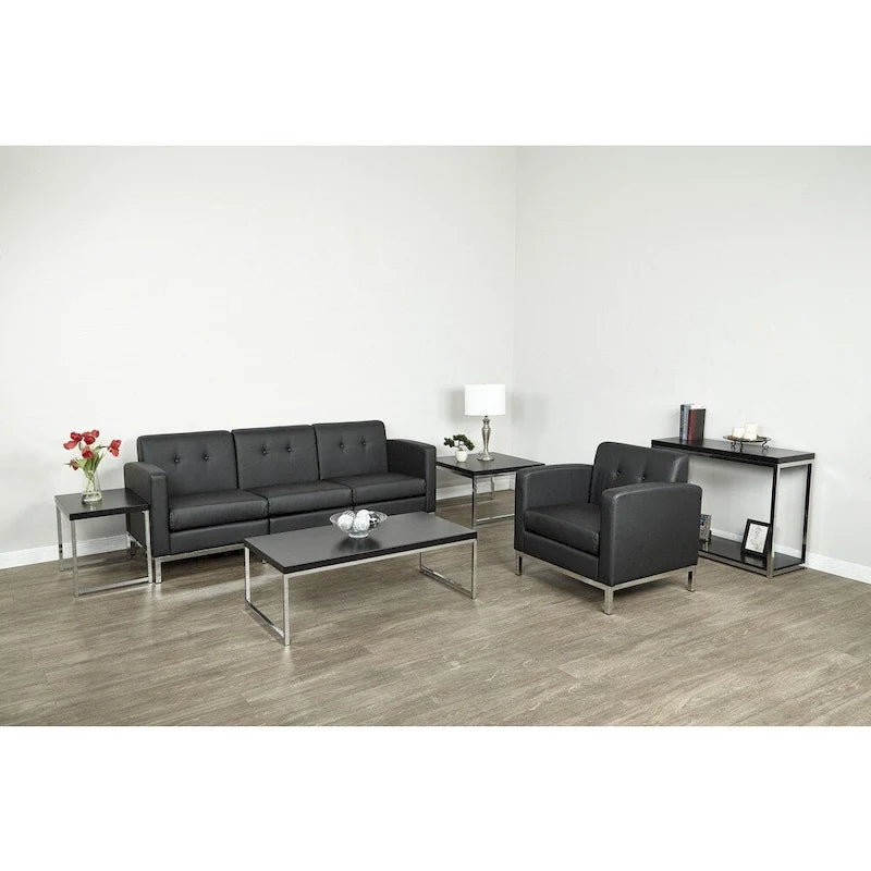 Faux Leather Armless Chair