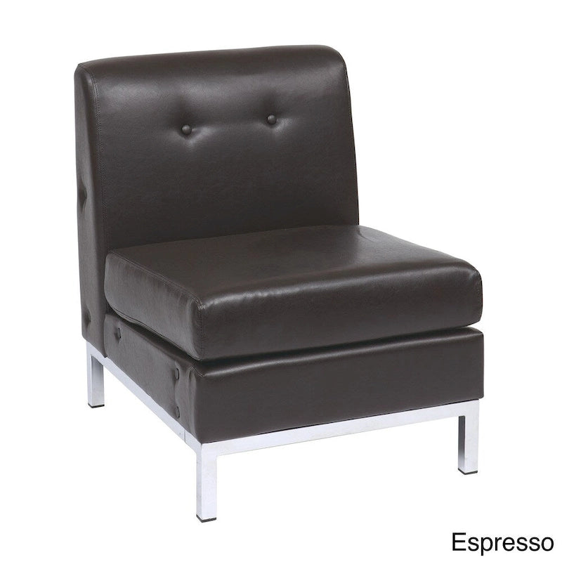 Faux Leather Armless Chair