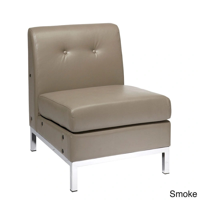 Faux Leather Armless Chair