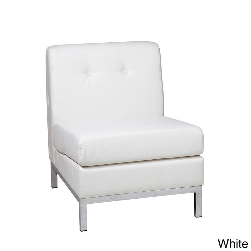Faux Leather Armless Chair